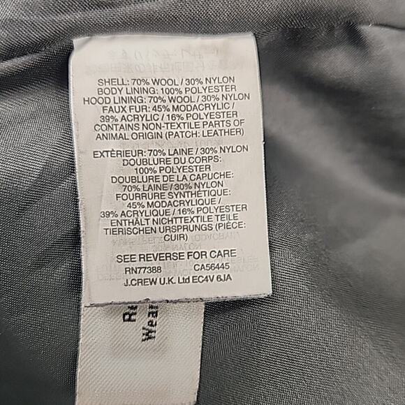 JCrew Womens 6 Chateau Parka Italian StadiumCloth Hooded Wool Warm No Fur Collar - Picture 3 of 7